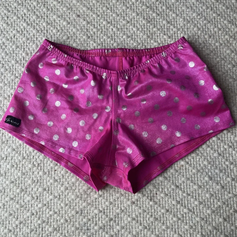 Derby Skinz pink polka dot large USA VTG Sparkle Shorts